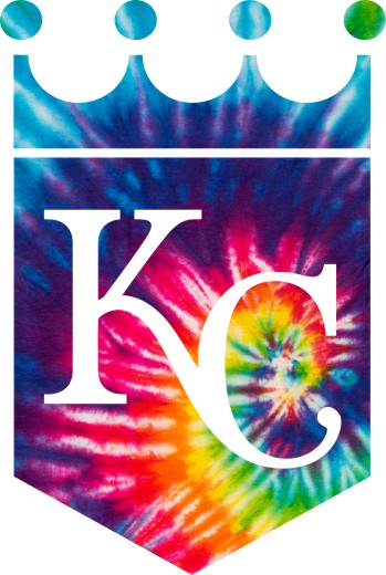 Kansas City Royals rainbow spiral tie-dye logo vinyl decal